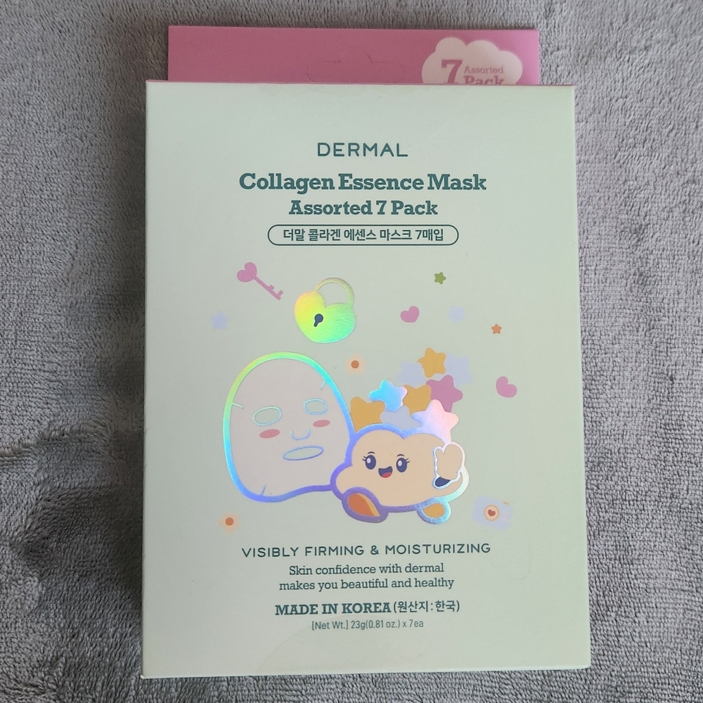 Dermal Korea 7 Sheet Face Masks In Box Collagen Assorted Firming Moisturizing